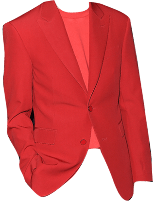 Red suit outfit
